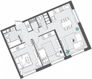 2-BD Apartment Sale, 58.2 sq. m. at Kvartal Rumyantsevo, ulitsa Admirala Kornilova, с1, Mosrentgen Settlement, Moscow, Russia #3 2-BD Apartment Sale, 58.2 sq. m. at Kvartal Rumyantsevo, ulitsa Admirala Kornilova, с1, Mosrentgen Settlement, Moscow, Russia #3