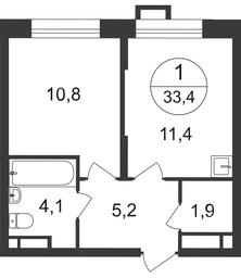 Apartment Sale, 33.4平方米 at Pervyi Moskovskiy, ulitsa Bianki, 1, Moskovskiy, Moscow, Russia #2 Apartment Sale, 33.4平方米 at Pervyi Moskovskiy, ulitsa Bianki, 1, Moskovskiy, Moscow, Russia #2