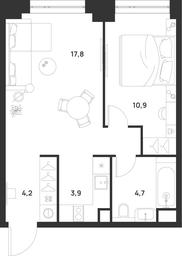 1-BD Apartment Sale, 41.5平方米 at Voice Towers, 1st Grayvoronovsky Drive, Moscow, Russia #4