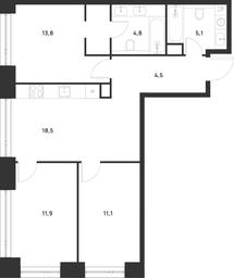 3-BD Apartment Sale, 69.7 sq. m. at Voice Towers, 1st Grayvoronovsky Drive, Moscow, Russia #3 3-BD Apartment Sale, 69.7 sq. m. at Voice Towers, 1st Grayvoronovsky Drive, Moscow, Russia #3
