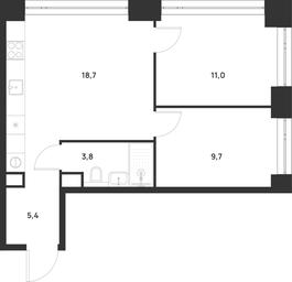 2-BD Apartment Sale, 48.6平方米 at Voice Towers, 1st Grayvoronovsky Drive, Moscow, Russia #3 2-BD Apartment Sale, 48.6平方米 at Voice Towers, 1st Grayvoronovsky Drive, Moscow, Russia #3