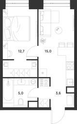 1-BD Apartment Sale, 36.3 sq. m. at Voice Towers, 1st Grayvoronovsky Drive, Moscow, Russia #4