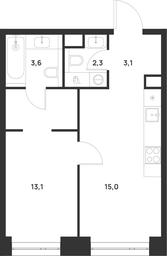 1-BD Apartment Sale, 37.1平方米 at Voice Towers, 1st Grayvoronovsky Drive, Moscow, Russia #3 1-BD Apartment Sale, 37.1平方米 at Voice Towers, 1st Grayvoronovsky Drive, Moscow, Russia #3