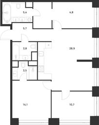 3-BD Apartment Sale, 86.9 sq. m. at Voice Towers, 1st Grayvoronovsky Drive, Moscow, Russia #3 3-BD Apartment Sale, 86.9 sq. m. at Voice Towers, 1st Grayvoronovsky Drive, Moscow, Russia #3