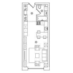 Apartment Sale, 40.5平方米 at RED7, Akademika Sakharova Avenue, 11, Moscow, Russia #3