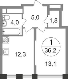 Apartment Sale, 36.2平方米 at Peredelkino Blizhnee, Korneya Chukovskogo Street, 1, Vnukovskoye Settlement, Moscow, Russia #2 Apartment Sale, 36.2平方米 at Peredelkino Blizhnee, Korneya Chukovskogo Street, 1, Vnukovskoye Settlement, Moscow, Russia #2