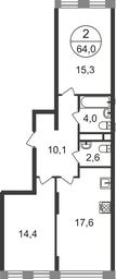 2-BD Apartment Sale, 64 sq. m. at Peredelkino Blizhnee, Korneya Chukovskogo Street, 1, Vnukovskoye Settlement, Moscow, Russia #2 2-BD Apartment Sale, 64 sq. m. at Peredelkino Blizhnee, Korneya Chukovskogo Street, 1, Vnukovskoye Settlement, Moscow, Russia #2
