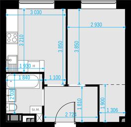 1-BD Apartment Sale, 33.8平方米 at Malevich, Otradnaya Street, 8, Moscow, Russia #2 1-BD Apartment Sale, 33.8平方米 at Malevich, Otradnaya Street, 8, Moscow, Russia #2