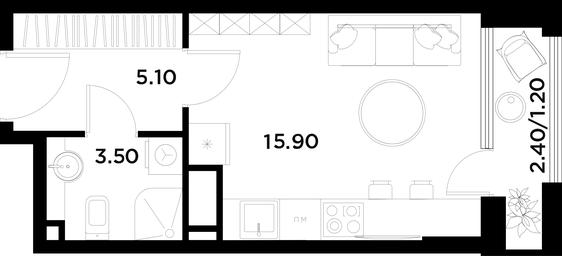 Apartment Sale, 25.7平方米 at Alia, Lyotnaya Street, 95Бк2, Moscow, Russia #2