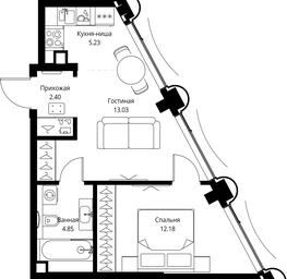 1-BD Apartment Sale, 37.69平方米 at MIRA, Mira Avenue, Moscow, Russia #2 1-BD Apartment Sale, 37.69平方米 at MIRA, Mira Avenue, Moscow, Russia #2