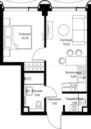 1-BD Apartment Sale, 33.47平方米 at MIRA, Mira Avenue, Moscow, Russia #4