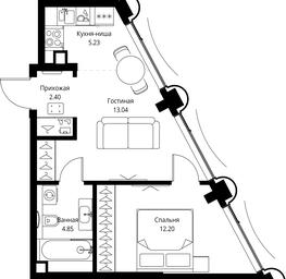 1-BD Apartment Sale, 37.72平方米 at MIRA, Mira Avenue, Moscow, Russia #3 1-BD Apartment Sale, 37.72平方米 at MIRA, Mira Avenue, Moscow, Russia #3