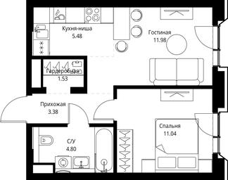 1-BD Apartment Sale, 38.21平方米 at MIRA, Mira Avenue, Moscow, Russia #3 1-BD Apartment Sale, 38.21平方米 at MIRA, Mira Avenue, Moscow, Russia #3