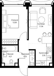 1-BD Apartment Sale, 39.1平方米 at MIRA, Mira Avenue, Moscow, Russia #4