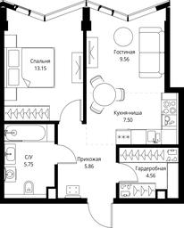 1-BD Apartment Sale, 46.38平方米 at MIRA, Mira Avenue, Moscow, Russia #4