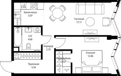 1-BD Apartment Sale, 49.87平方米 at MIRA, Mira Avenue, Moscow, Russia #4