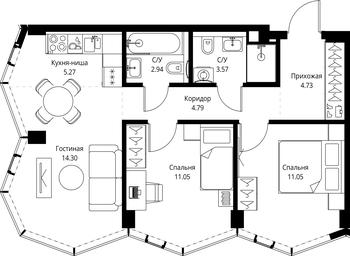 2-BD Apartment Sale, 57.7平方米 at MIRA, Mira Avenue, Moscow, Russia #3 2-BD Apartment Sale, 57.7平方米 at MIRA, Mira Avenue, Moscow, Russia #3