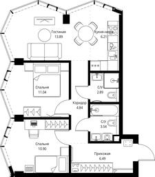 2-BD Apartment Sale, 59.8平方米 at MIRA, Mira Avenue, Moscow, Russia #4