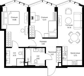 2-BD Apartment Sale, 64.21 sq. m. at MIRA, Mira Avenue, Moscow, Russia #3 2-BD Apartment Sale, 64.21 sq. m. at MIRA, Mira Avenue, Moscow, Russia #3