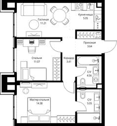 2-BD Apartment Sale, 58.37平方米 at MIRA, Mira Avenue, Moscow, Russia #2 2-BD Apartment Sale, 58.37平方米 at MIRA, Mira Avenue, Moscow, Russia #2
