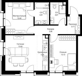 2-BD Apartment Sale, 62.64平方米 at MIRA, Mira Avenue, Moscow, Russia #3 2-BD Apartment Sale, 62.64平方米 at MIRA, Mira Avenue, Moscow, Russia #3