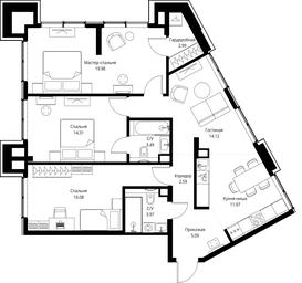 3-BD Apartment Sale, 94.59平方米 at MIRA, Mira Avenue, Moscow, Russia #3