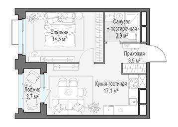 1-BD Apartment Sale, 40.7 sq. m. at TopHills, Elektrolitny Drive, 7Ас3, Moscow, Russia #2 1-BD Apartment Sale, 40.7 sq. m. at TopHills, Elektrolitny Drive, 7Ас3, Moscow, Russia #2