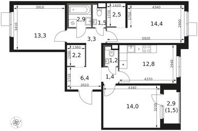 3-BD Apartment Sale, 77.4 sq. m. at 1 Himkinskij, zhiloy kompleks 1-y Khimkinskiy, kvartal Mezhdunarodny, mikrorayon Klyazma-Starbeyevo, Khimki, Moscow Region, Russia #2 3-BD Apartment Sale, 77.4 sq. m. at 1 Himkinskij, zhiloy kompleks 1-y Khimkinskiy, kvartal Mezhdunarodny, mikrorayon Klyazma-Starbeyevo, Khimki, Moscow Region, Russia #2