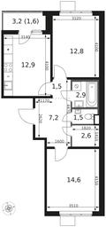 2-BD Apartment Sale, 57.6平方米 at 1 Himkinskij, zhiloy kompleks 1-y Khimkinskiy, kvartal Mezhdunarodny, mikrorayon Klyazma-Starbeyevo, Khimki, Moscow Region, Russia #2 2-BD Apartment Sale, 57.6平方米 at 1 Himkinskij, zhiloy kompleks 1-y Khimkinskiy, kvartal Mezhdunarodny, mikrorayon Klyazma-Starbeyevo, Khimki, Moscow Region, Russia #2