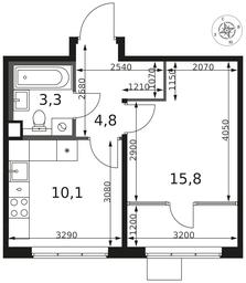 1-BD Apartment Sale, 34 sq. m. at 1 Himkinskij, zhiloy kompleks 1-y Khimkinskiy, kvartal Mezhdunarodny, mikrorayon Klyazma-Starbeyevo, Khimki, Moscow Region, Russia #2 1-BD Apartment Sale, 34 sq. m. at 1 Himkinskij, zhiloy kompleks 1-y Khimkinskiy, kvartal Mezhdunarodny, mikrorayon Klyazma-Starbeyevo, Khimki, Moscow Region, Russia #2