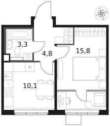 1-BD Apartment Sale, 34 sq. m. at 1 Himkinskij, zhiloy kompleks 1-y Khimkinskiy, kvartal Mezhdunarodny, mikrorayon Klyazma-Starbeyevo, Khimki, Moscow Region, Russia #3 1-BD Apartment Sale, 34 sq. m. at 1 Himkinskij, zhiloy kompleks 1-y Khimkinskiy, kvartal Mezhdunarodny, mikrorayon Klyazma-Starbeyevo, Khimki, Moscow Region, Russia #3