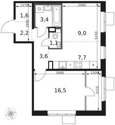2-BD Apartment Sale, 45.1 sq. m. at 1 Himkinskij, zhiloy kompleks 1-y Khimkinskiy, kvartal Mezhdunarodny, mikrorayon Klyazma-Starbeyevo, Khimki, Moscow Region, Russia #2 2-BD Apartment Sale, 45.1 sq. m. at 1 Himkinskij, zhiloy kompleks 1-y Khimkinskiy, kvartal Mezhdunarodny, mikrorayon Klyazma-Starbeyevo, Khimki, Moscow Region, Russia #2