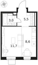Apartment Sale, 28.8 sq. m. at 1 Himkinskij, zhiloy kompleks 1-y Khimkinskiy, kvartal Mezhdunarodny, mikrorayon Klyazma-Starbeyevo, Khimki, Moscow Region, Russia #3 Apartment Sale, 28.8 sq. m. at 1 Himkinskij, zhiloy kompleks 1-y Khimkinskiy, kvartal Mezhdunarodny, mikrorayon Klyazma-Starbeyevo, Khimki, Moscow Region, Russia #3