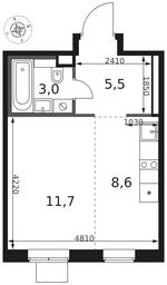 Apartment Sale, 28.8 sq. m. at 1 Himkinskij, zhiloy kompleks 1-y Khimkinskiy, kvartal Mezhdunarodny, mikrorayon Klyazma-Starbeyevo, Khimki, Moscow Region, Russia #2 Apartment Sale, 28.8 sq. m. at 1 Himkinskij, zhiloy kompleks 1-y Khimkinskiy, kvartal Mezhdunarodny, mikrorayon Klyazma-Starbeyevo, Khimki, Moscow Region, Russia #2