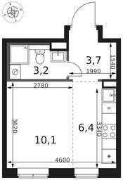 Apartment Sale, 23.4 sq. m. at 1 Himkinskij, zhiloy kompleks 1-y Khimkinskiy, kvartal Mezhdunarodny, mikrorayon Klyazma-Starbeyevo, Khimki, Moscow Region, Russia #2 Apartment Sale, 23.4 sq. m. at 1 Himkinskij, zhiloy kompleks 1-y Khimkinskiy, kvartal Mezhdunarodny, mikrorayon Klyazma-Starbeyevo, Khimki, Moscow Region, Russia #2