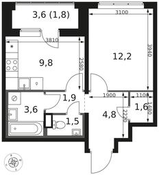 1-BD Apartment Sale, 37.2 sq. m. at 1 Himkinskij, zhiloy kompleks 1-y Khimkinskiy, kvartal Mezhdunarodny, mikrorayon Klyazma-Starbeyevo, Khimki, Moscow Region, Russia #2 1-BD Apartment Sale, 37.2 sq. m. at 1 Himkinskij, zhiloy kompleks 1-y Khimkinskiy, kvartal Mezhdunarodny, mikrorayon Klyazma-Starbeyevo, Khimki, Moscow Region, Russia #2