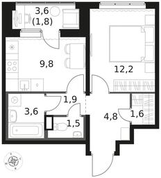 1-BD Apartment Sale, 37.2 sq. m. at 1 Himkinskij, zhiloy kompleks 1-y Khimkinskiy, kvartal Mezhdunarodny, mikrorayon Klyazma-Starbeyevo, Khimki, Moscow Region, Russia #3 1-BD Apartment Sale, 37.2 sq. m. at 1 Himkinskij, zhiloy kompleks 1-y Khimkinskiy, kvartal Mezhdunarodny, mikrorayon Klyazma-Starbeyevo, Khimki, Moscow Region, Russia #3