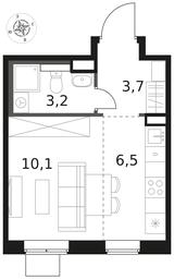 Apartment Sale, 23.5 sq. m. at 1 Himkinskij, zhiloy kompleks 1-y Khimkinskiy, kvartal Mezhdunarodny, mikrorayon Klyazma-Starbeyevo, Khimki, Moscow Region, Russia #3