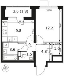1-BD Apartment Sale, 37.2平方米 at 1 Himkinskij, zhiloy kompleks 1-y Khimkinskiy, kvartal Mezhdunarodny, mikrorayon Klyazma-Starbeyevo, Khimki, Moscow Region, Russia #2 1-BD Apartment Sale, 37.2平方米 at 1 Himkinskij, zhiloy kompleks 1-y Khimkinskiy, kvartal Mezhdunarodny, mikrorayon Klyazma-Starbeyevo, Khimki, Moscow Region, Russia #2