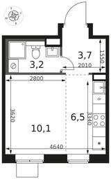 Apartment Sale, 23.5 sq. m. at 1 Himkinskij, zhiloy kompleks 1-y Khimkinskiy, kvartal Mezhdunarodny, mikrorayon Klyazma-Starbeyevo, Khimki, Moscow Region, Russia #4