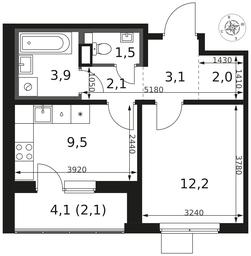 1-BD Apartment Sale, 36.4 sq. m. at 1 Himkinskij, zhiloy kompleks 1-y Khimkinskiy, kvartal Mezhdunarodny, mikrorayon Klyazma-Starbeyevo, Khimki, Moscow Region, Russia #2 1-BD Apartment Sale, 36.4 sq. m. at 1 Himkinskij, zhiloy kompleks 1-y Khimkinskiy, kvartal Mezhdunarodny, mikrorayon Klyazma-Starbeyevo, Khimki, Moscow Region, Russia #2