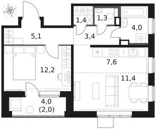 2-BD Apartment Sale, 48.4 sq. m. at 1 Himkinskij, zhiloy kompleks 1-y Khimkinskiy, kvartal Mezhdunarodny, mikrorayon Klyazma-Starbeyevo, Khimki, Moscow Region, Russia #3 2-BD Apartment Sale, 48.4 sq. m. at 1 Himkinskij, zhiloy kompleks 1-y Khimkinskiy, kvartal Mezhdunarodny, mikrorayon Klyazma-Starbeyevo, Khimki, Moscow Region, Russia #3