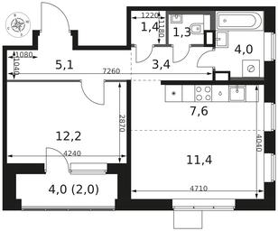 2-BD Apartment Sale, 48.4 sq. m. at 1 Himkinskij, zhiloy kompleks 1-y Khimkinskiy, kvartal Mezhdunarodny, mikrorayon Klyazma-Starbeyevo, Khimki, Moscow Region, Russia #2 2-BD Apartment Sale, 48.4 sq. m. at 1 Himkinskij, zhiloy kompleks 1-y Khimkinskiy, kvartal Mezhdunarodny, mikrorayon Klyazma-Starbeyevo, Khimki, Moscow Region, Russia #2