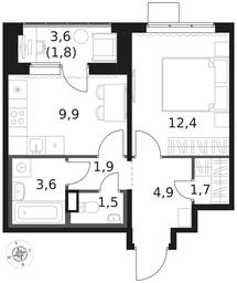 1-BD Apartment Sale, 37.7 sq. m. at 1 Himkinskij, zhiloy kompleks 1-y Khimkinskiy, kvartal Mezhdunarodny, mikrorayon Klyazma-Starbeyevo, Khimki, Moscow Region, Russia #3 1-BD Apartment Sale, 37.7 sq. m. at 1 Himkinskij, zhiloy kompleks 1-y Khimkinskiy, kvartal Mezhdunarodny, mikrorayon Klyazma-Starbeyevo, Khimki, Moscow Region, Russia #3