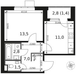 1-BD Apartment Sale, 37.2 sq. m. at 1 Himkinskij, zhiloy kompleks 1-y Khimkinskiy, kvartal Mezhdunarodny, mikrorayon Klyazma-Starbeyevo, Khimki, Moscow Region, Russia #2 1-BD Apartment Sale, 37.2 sq. m. at 1 Himkinskij, zhiloy kompleks 1-y Khimkinskiy, kvartal Mezhdunarodny, mikrorayon Klyazma-Starbeyevo, Khimki, Moscow Region, Russia #2