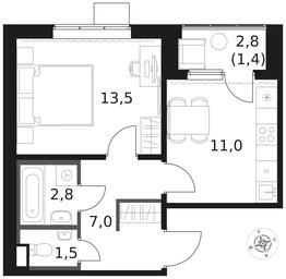 1-BD Apartment Sale, 37.2 sq. m. at 1 Himkinskij, zhiloy kompleks 1-y Khimkinskiy, kvartal Mezhdunarodny, mikrorayon Klyazma-Starbeyevo, Khimki, Moscow Region, Russia #3 1-BD Apartment Sale, 37.2 sq. m. at 1 Himkinskij, zhiloy kompleks 1-y Khimkinskiy, kvartal Mezhdunarodny, mikrorayon Klyazma-Starbeyevo, Khimki, Moscow Region, Russia #3