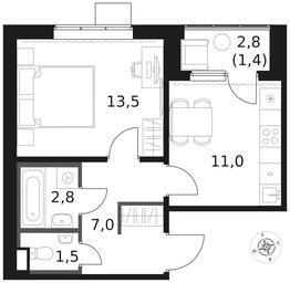 1-BD Apartment Sale, 37.2 sq. m. at 1 Himkinskij, zhiloy kompleks 1-y Khimkinskiy, kvartal Mezhdunarodny, mikrorayon Klyazma-Starbeyevo, Khimki, Moscow Region, Russia #3 1-BD Apartment Sale, 37.2 sq. m. at 1 Himkinskij, zhiloy kompleks 1-y Khimkinskiy, kvartal Mezhdunarodny, mikrorayon Klyazma-Starbeyevo, Khimki, Moscow Region, Russia #3