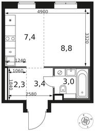 Apartment Sale, 24.9 sq. m. at 1 Himkinskij, zhiloy kompleks 1-y Khimkinskiy, kvartal Mezhdunarodny, mikrorayon Klyazma-Starbeyevo, Khimki, Moscow Region, Russia #2 Apartment Sale, 24.9 sq. m. at 1 Himkinskij, zhiloy kompleks 1-y Khimkinskiy, kvartal Mezhdunarodny, mikrorayon Klyazma-Starbeyevo, Khimki, Moscow Region, Russia #2