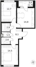 2-BD Apartment Sale, 58.8平方米 at 1 Himkinskij, zhiloy kompleks 1-y Khimkinskiy, kvartal Mezhdunarodny, mikrorayon Klyazma-Starbeyevo, Khimki, Moscow Region, Russia #3 2-BD Apartment Sale, 58.8平方米 at 1 Himkinskij, zhiloy kompleks 1-y Khimkinskiy, kvartal Mezhdunarodny, mikrorayon Klyazma-Starbeyevo, Khimki, Moscow Region, Russia #3