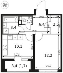 1-BD Apartment Sale, 37.4 sq. m. at 1 Himkinskij, zhiloy kompleks 1-y Khimkinskiy, kvartal Mezhdunarodny, mikrorayon Klyazma-Starbeyevo, Khimki, Moscow Region, Russia #2 1-BD Apartment Sale, 37.4 sq. m. at 1 Himkinskij, zhiloy kompleks 1-y Khimkinskiy, kvartal Mezhdunarodny, mikrorayon Klyazma-Starbeyevo, Khimki, Moscow Region, Russia #2